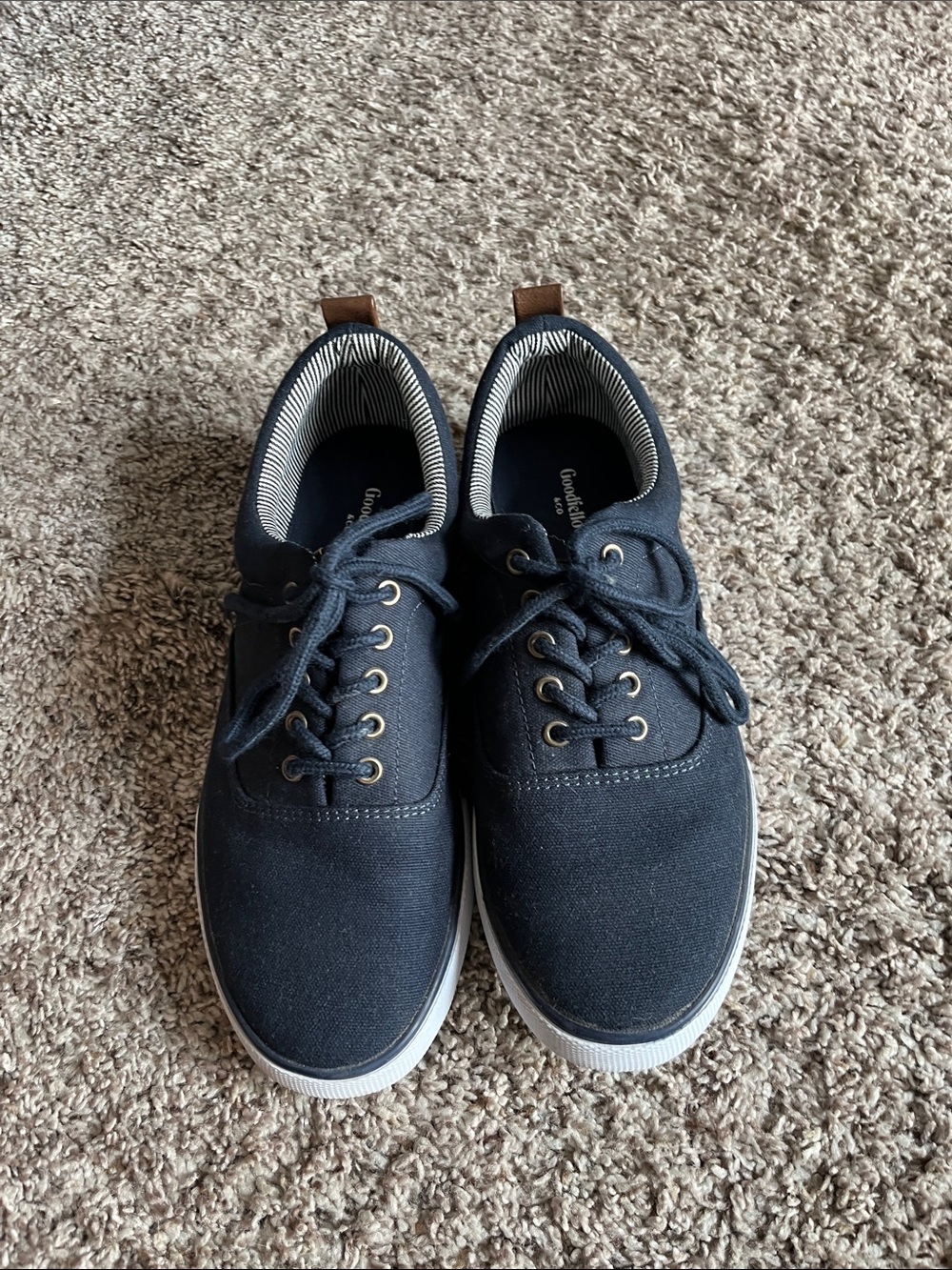 Goodfellow & Co Navy Canvas Lace-Up Sneakers with White Sole
